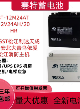 赛特蓄电池BT-12M24AT消防主机12V24AH7Ah1.3a3.3a4.5a12a17a38ah