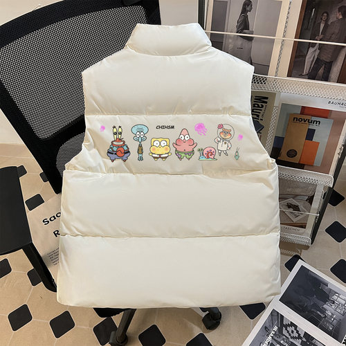 真维斯海绵宝宝90白鸭绒羽绒马甲