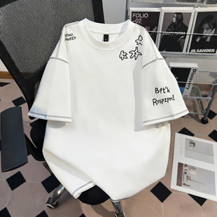 简约解构风潮牌重磅上衣夏上新潮 美式 WASSUP纯棉短袖 t恤男女同款