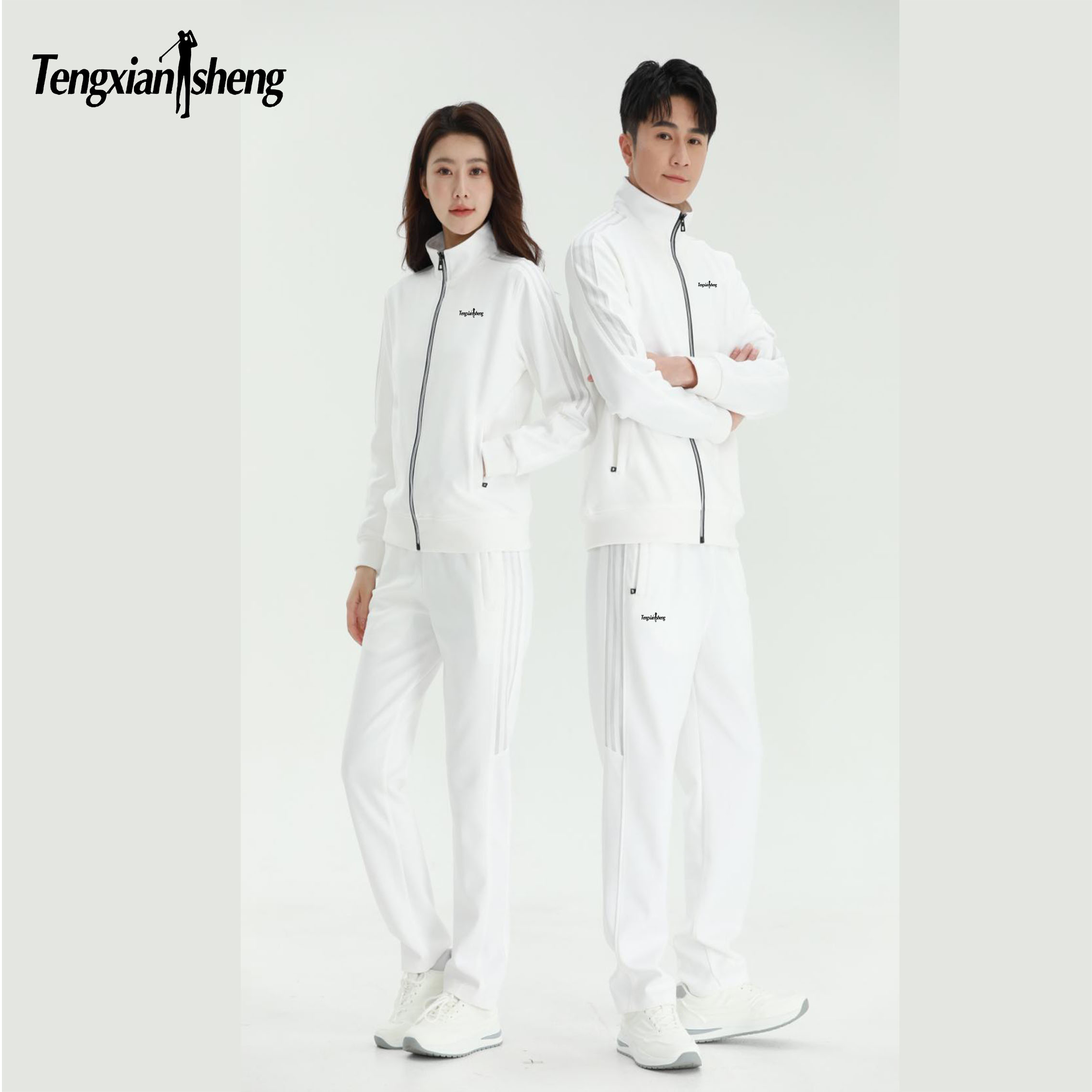 立领卫衣外套运动长裤两件套