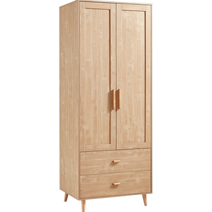 林氏家居原木色实木脚衣柜卧室家用衣橱新款日式柜子家具