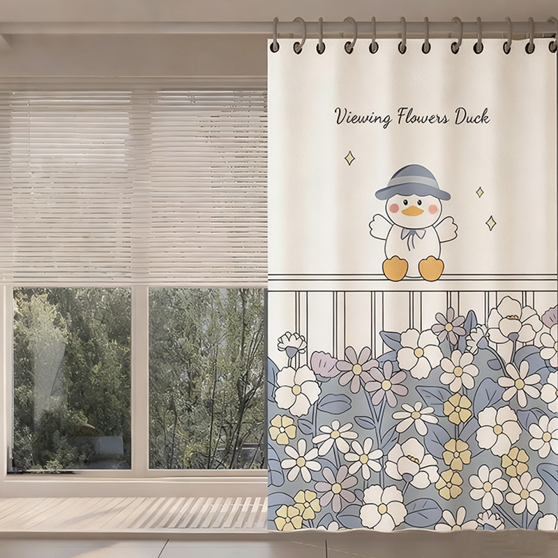 浴室浴帘防水布洗澡卫生间窗户遮挡帘免打孔加厚隔断帘淋浴间帘子