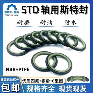 STD斯特封 轴用旋转格莱圈OER四氟耐磨回转斯特密封圈内径4-410mm