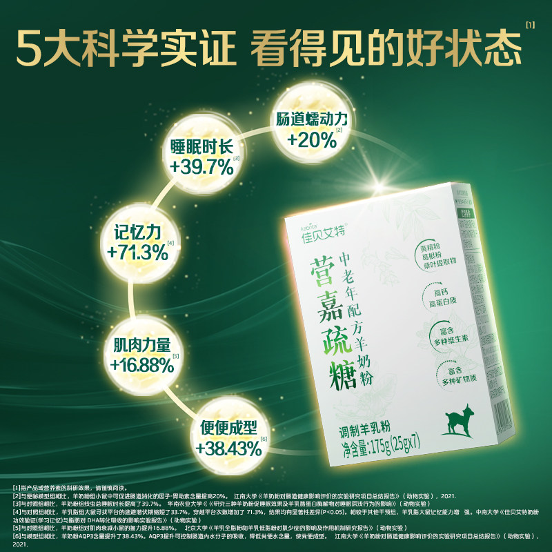 【新升级】佳贝艾特营嘉疏糖成人中老年羊奶粉正品175g