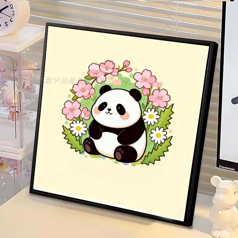 数字油画diy花簇动物可爱填充涂上色蝴蝶简单手工涂鸦填充装饰画
