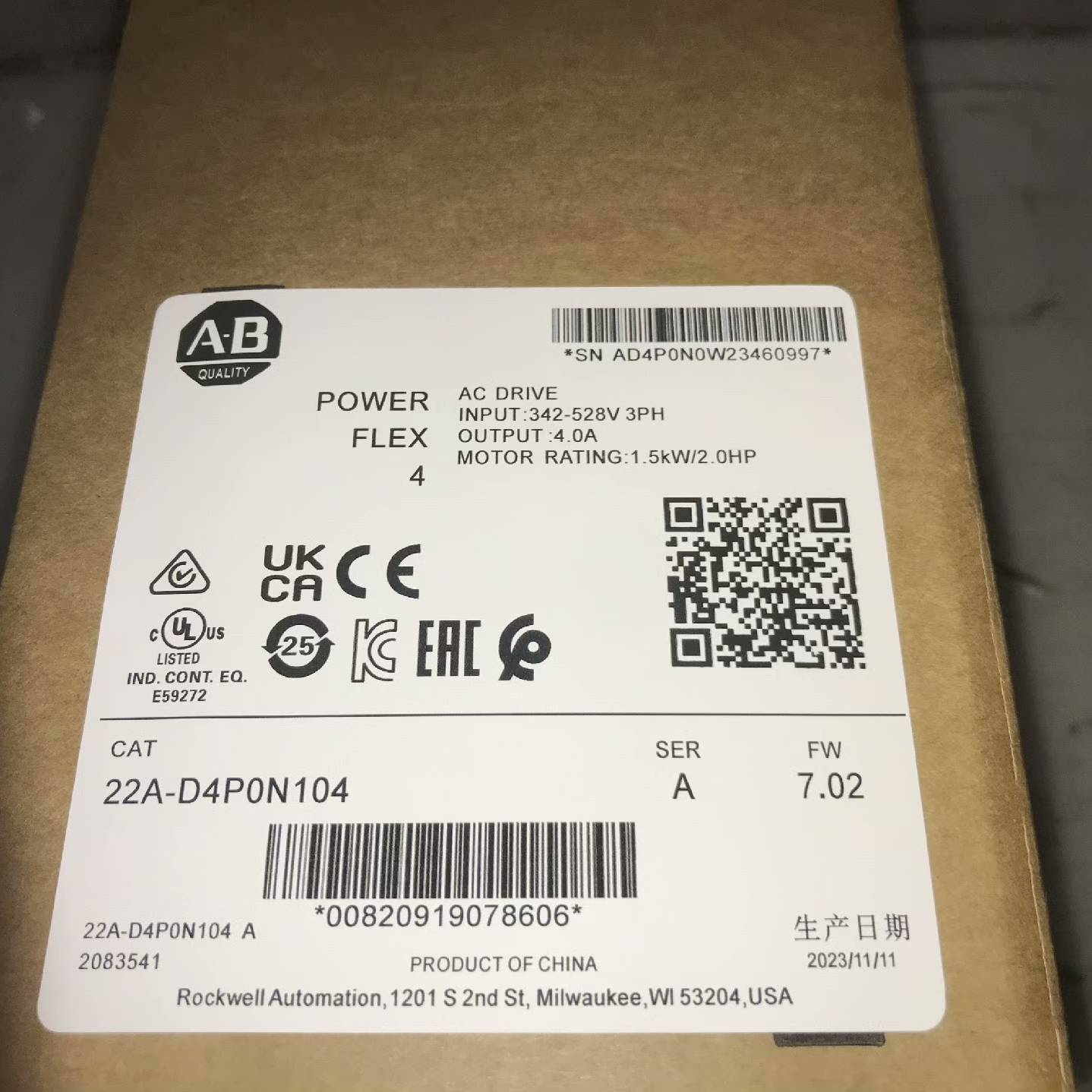 22A-D4P0N104 PowerFlex 4交流议价 也可为维修！！