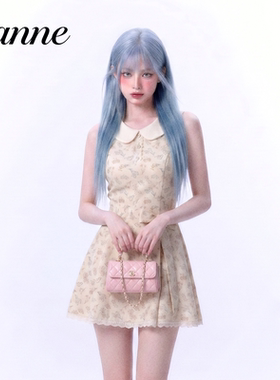 Zanne 馥郁少女 千金感miu系碎花连衣裙法式日常漂亮无袖裙子女夏