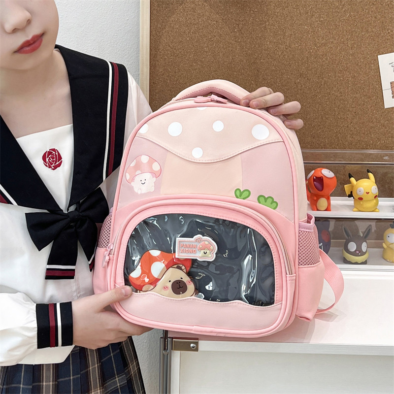 幼儿园书包蘑菇图案可爱卡通儿童双肩包透明超轻减负小中大班背包,玩具/童车/益智/积木/模型,书包,淘宝优惠券,粉丝福利购,淘宝优惠卷
