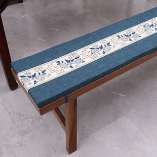 新中式红木长椅子沙发坐垫长方形长条长凳实木家具茶桌椅垫可定制