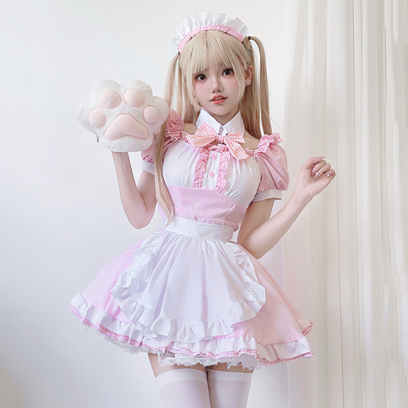 日本动漫女仆装cos可爱女佣服软妹cosplay猫咪洛丽塔lolita连衣裙