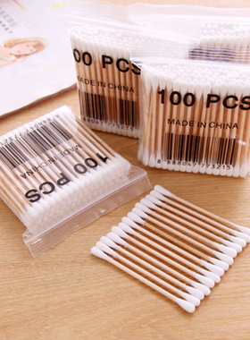 棉签掏耳化妆用木棒棉花棒挖耳朵多功能双头棉签棒一次性棉棒