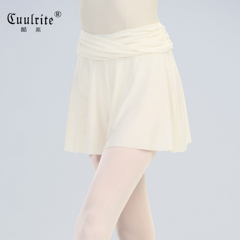 舞蹈裤子古典舞练功裤软网腰头短裙裤成人现代舞蹈形体芭蕾舞短裤