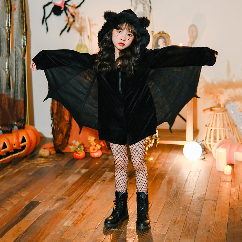 2026万圣节儿童服装蝙蝠恶魔动物派对狂欢节cosplay童装表演服装