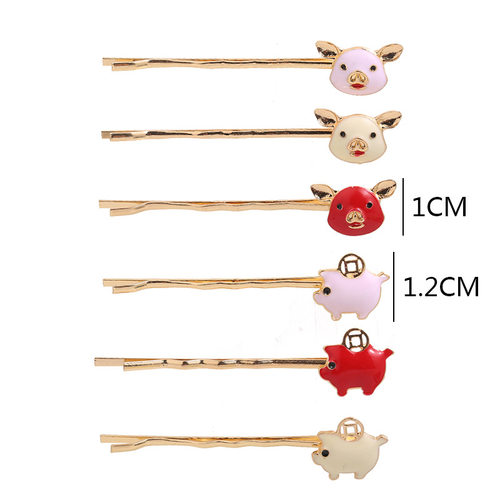 多款时尚风多色多款小猪发夹一字夹女士潮流头饰韩版风格头饰批发