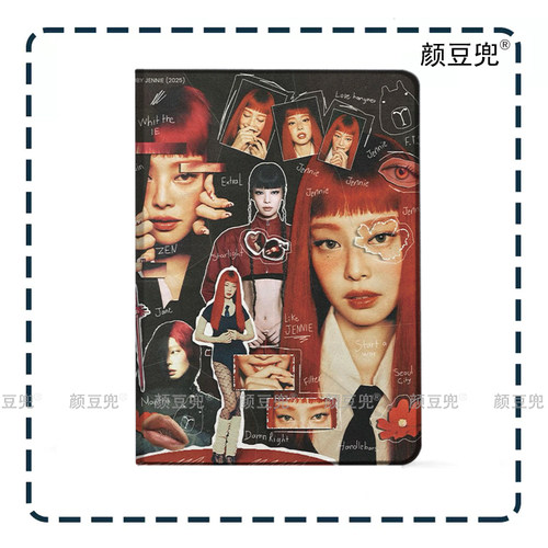 jennie 金珍妮同款周边Air6 7 8皮套13寸ipad10.2适用air4/5 7第11代三折书本保护壳pro11笔槽mini567小米678