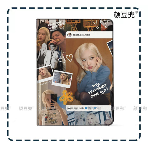 rose朴彩英blackpink同款Air6皮套13寸ipad10.2适用air4/5 7第11代三折书本保护壳pro11笔槽mini56 7小米7 8