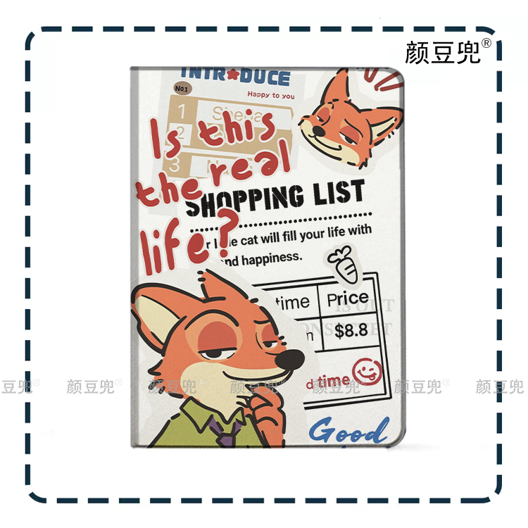 尼克 疯狂动物城同款Air6周边ipad10.2适用air4/5第11代2025三折书本保护壳matepad pro11笔槽mini6 7小米7 8