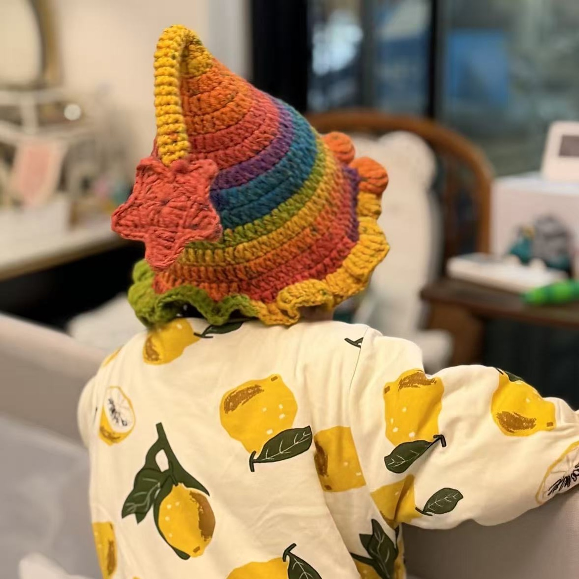 毛线手工编织精灵帽diy钩针钩织手编婴儿帽子宝宝女礼物无聊解闷