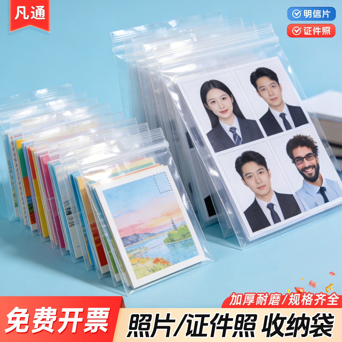 证件照袋子一寸照片整理袋防水防潮相片透明自封袋塑料收纳小袋子