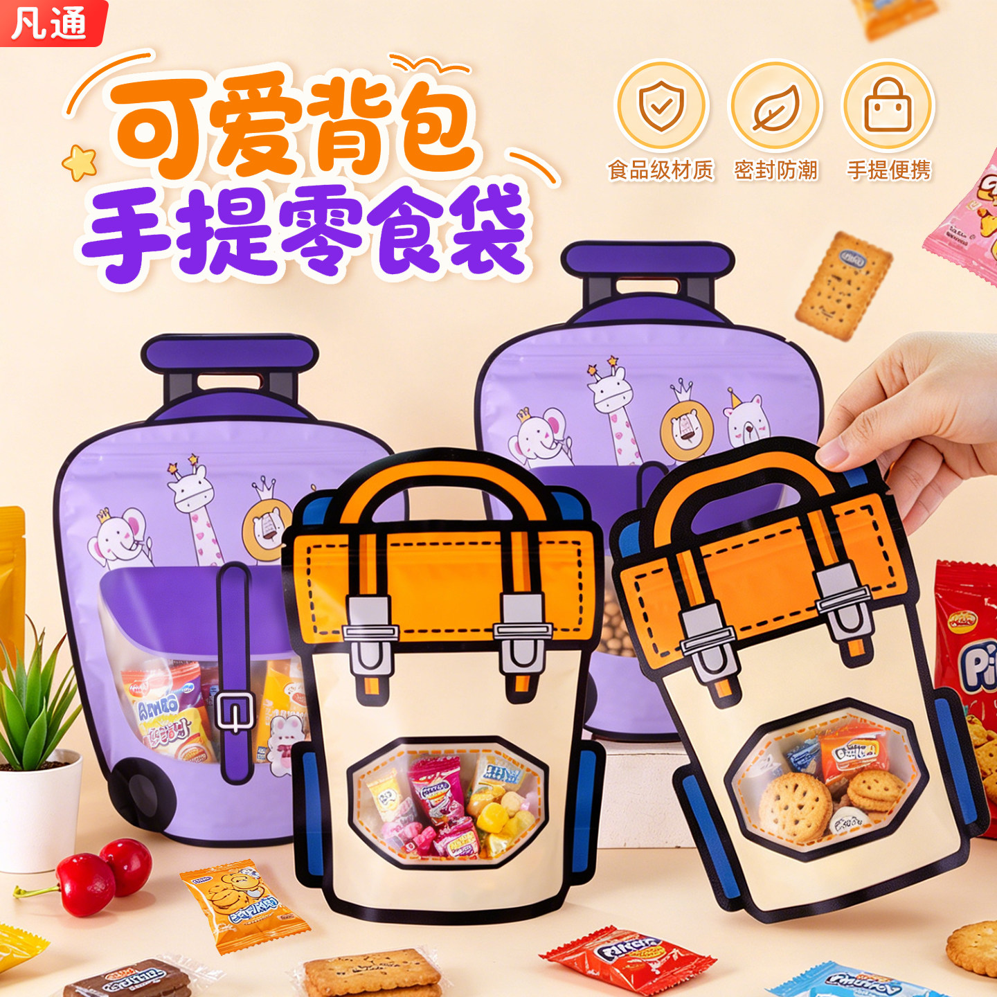 六一儿童节礼物袋卡通零食糖果包装袋幼儿园节日创意礼品袋书包袋
