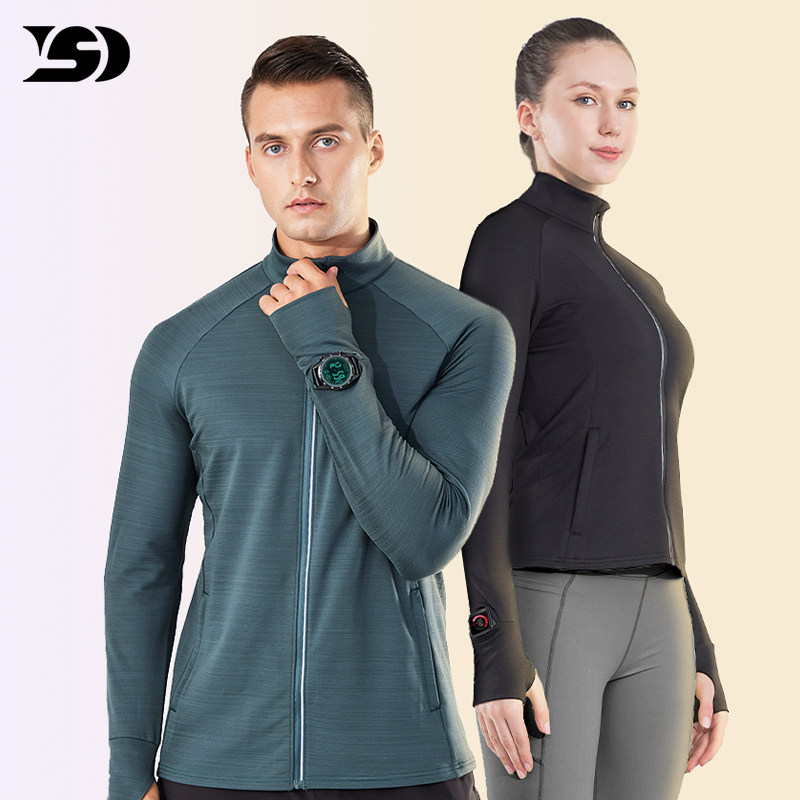 顶胜跑步外套春秋男女款立领保暖防风运动户外夹克速干骑行开衫冬