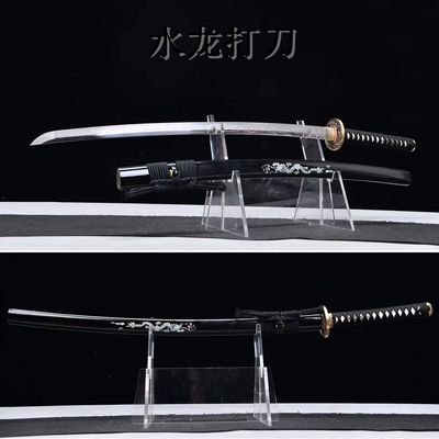 龙泉市刀剑长款T10钢长足涛乱纹烧刃研磨灰打刀影视宝剑未开刃
