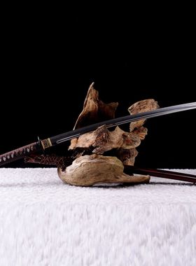 金属制刀剑三枚合夹钢日式冷兵器烧刃防身一体宝剑工艺摆件未开刃