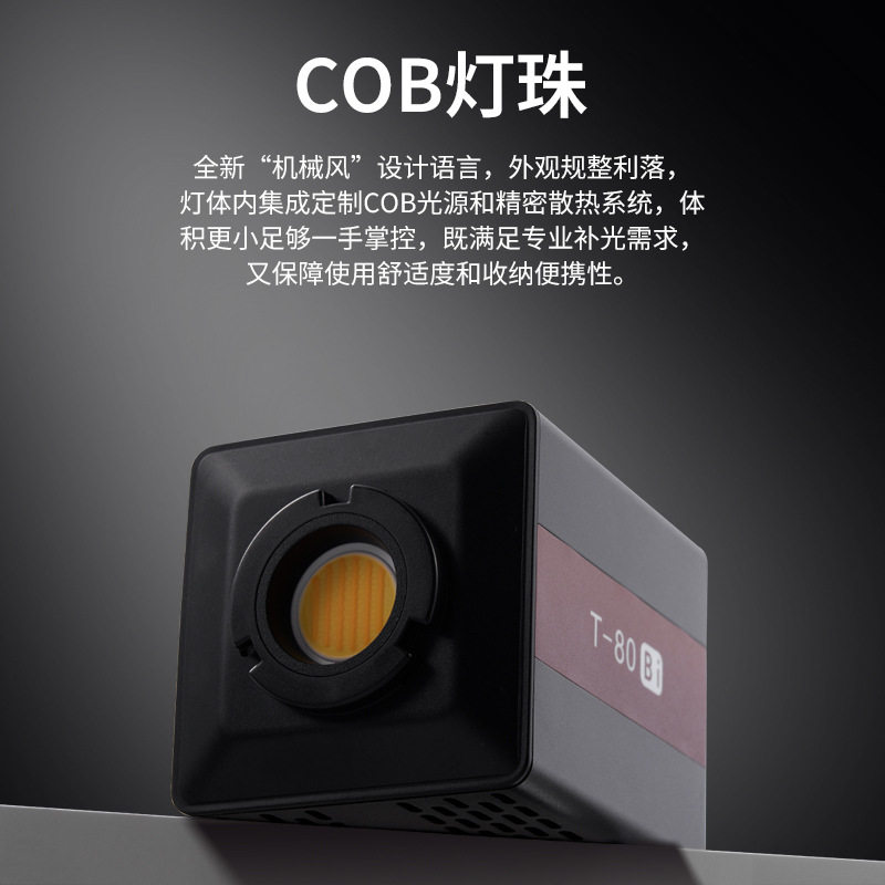 外拍灯80W内置电池手持户外婚礼跟拍照摄影灯补光柔光灯COB直播