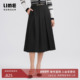 LIME莱茵年早春新款 裙 高级感裤 裤 子黑色高腰简约优雅百褶休闲裤