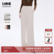 26年春新款 朗姿 复古宽松长裤 直筒裤 LIME莱茵雪尼尔条绒高腰窄版