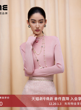 朗姿集团LIME莱茵女针织套头衫高领修身打底衫内搭衫25冬新款