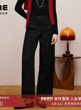 朗姿/LIME莱茵【显瘦神裤】高腰直筒AP高弹垂感弹力面料冬季新款