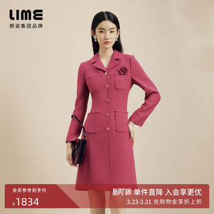 粗花呢优雅千金风收腰裙子 连衣裙秋冬新款 LIME莱茵西装 外套式
