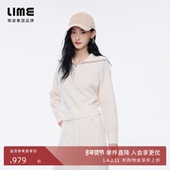 半拉链宽松卫衣高腰直筒裤 朗姿 LIME莱茵大翻领羊毛针织套装 26春