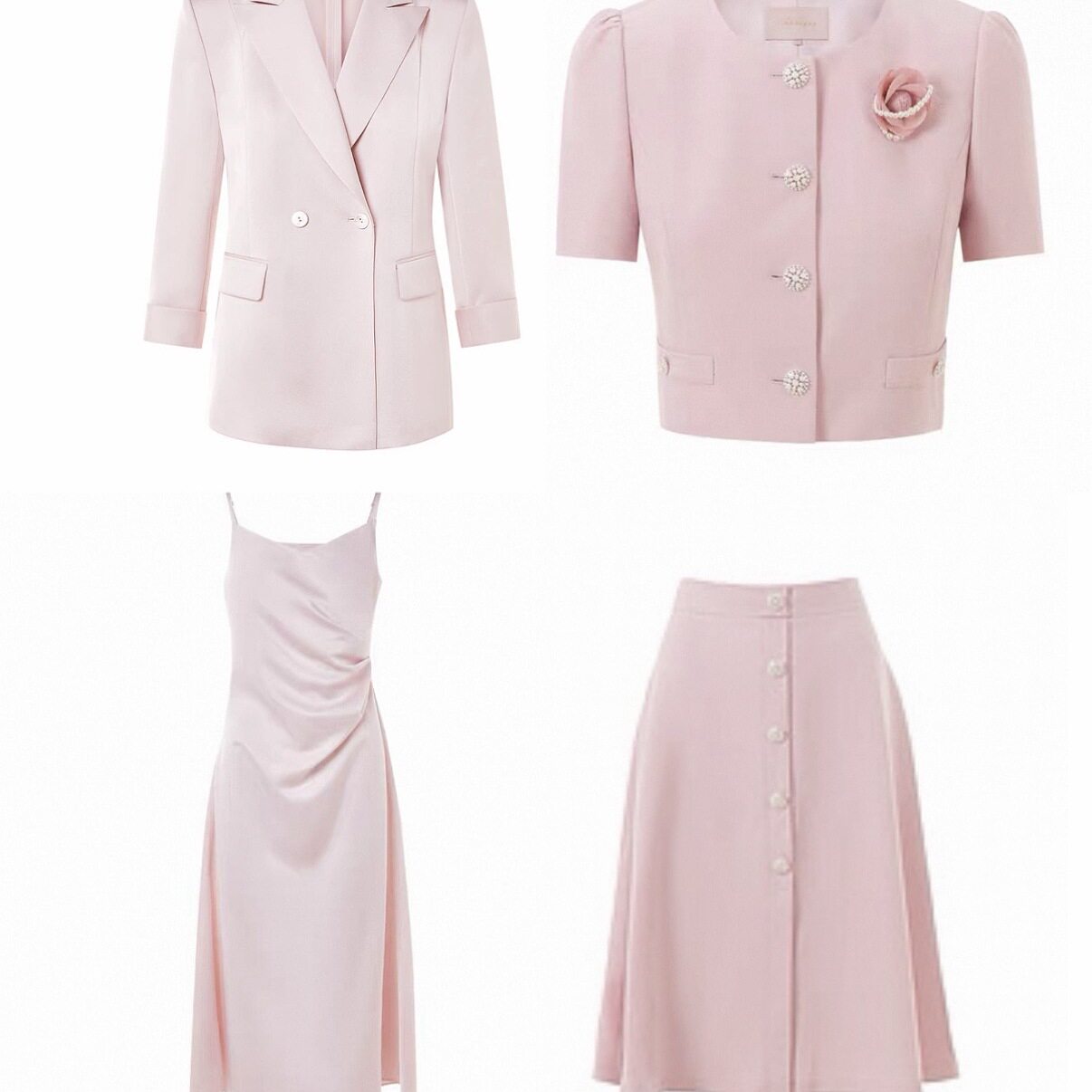 【七七酱直播间】LIME莱茵轻奢小香风粉色套装秋短外套半身裙