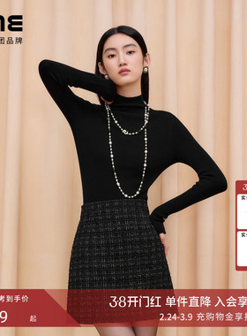 【商场同款】朗姿/LIME莱茵加厚100%羊毛半高领TEC无缝可机洗打底