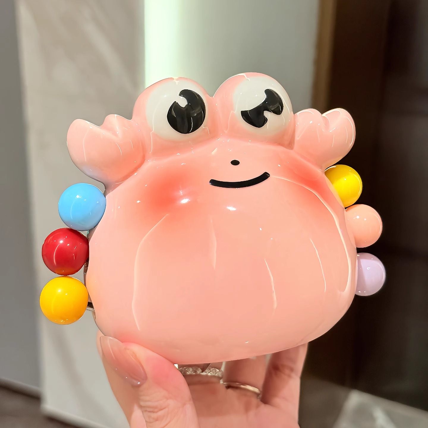 可爱螃蟹水果叉套装家用不锈钢甜品叉子收纳罐儿童安全创意水果签