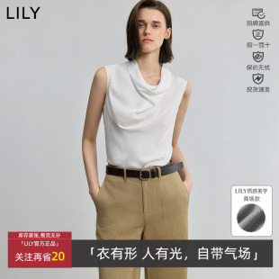 100%醋酸 极简荡领斜裁套头衫 LILY 女装 125320C8503 丽丽春秋款