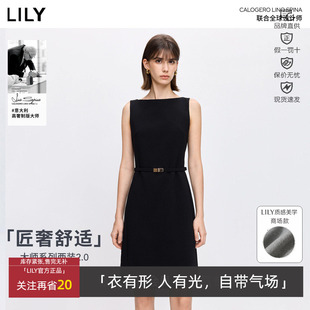 一字领收腰连衣裙女126140C7127 LILY2026春新款 大师系列2.0