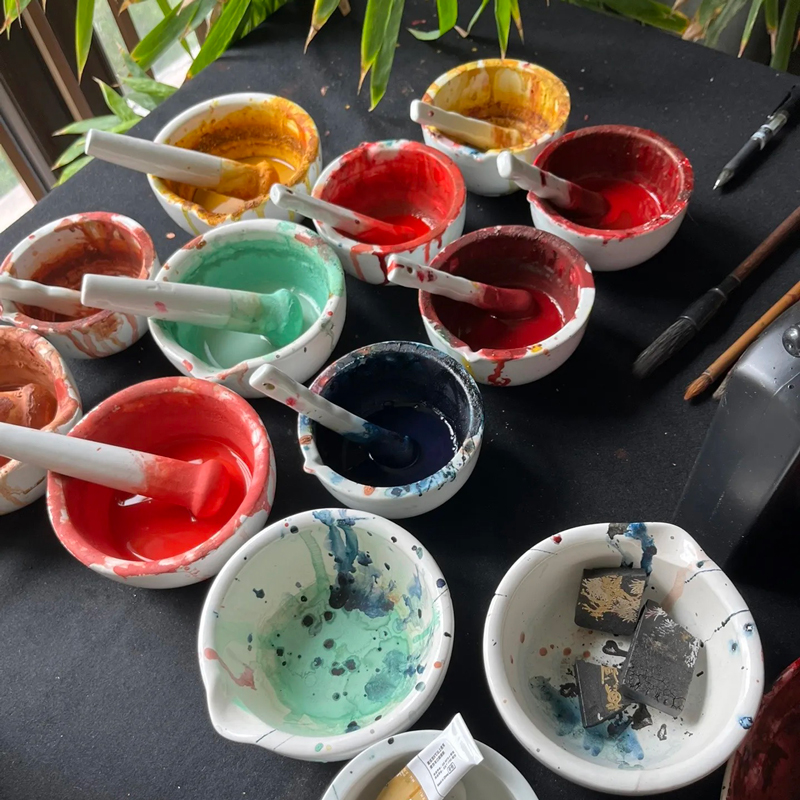 陶瓷研钵研磨碗景德镇白瓷颜料碗