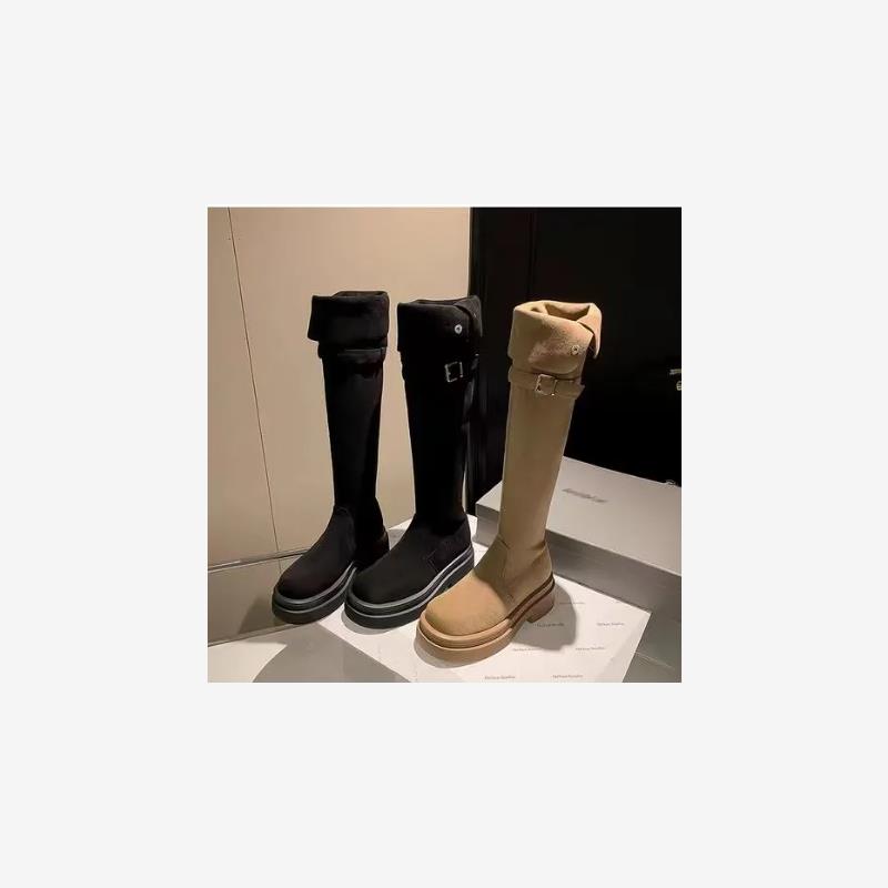 胖mm加宽加肥厚底过膝靴