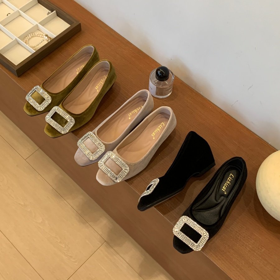 法式水钻方扣玛丽珍鞋女2