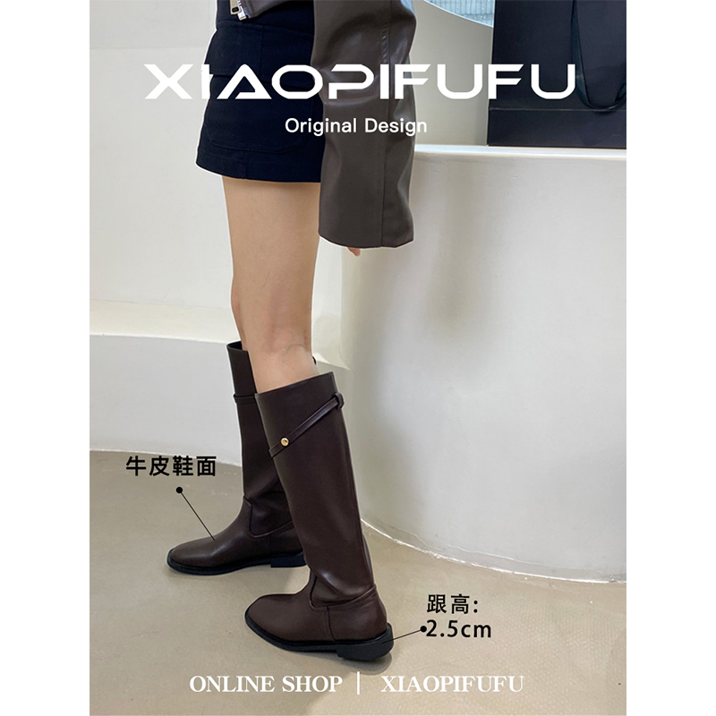 粗跟复古高筒骑士靴马丁