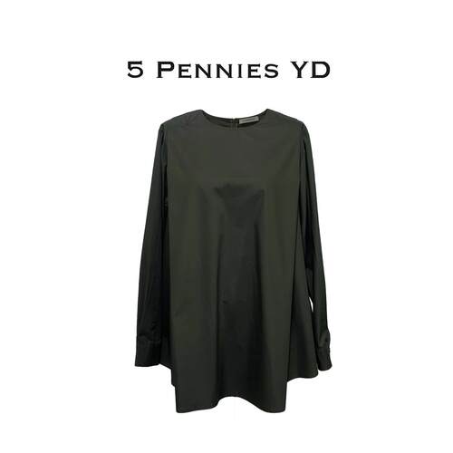 5 PENNIES YD设计师款秋季简约宽松深橄灰长袖上衣A6W0806287L