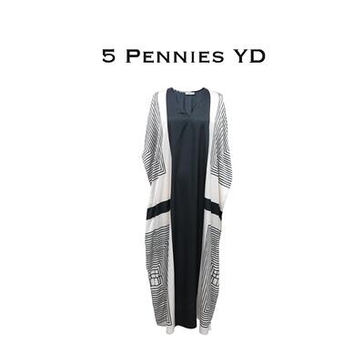 5 PENNIES YD设计师款原创夏季休闲撞色条纹连衣裙A6S0704253L