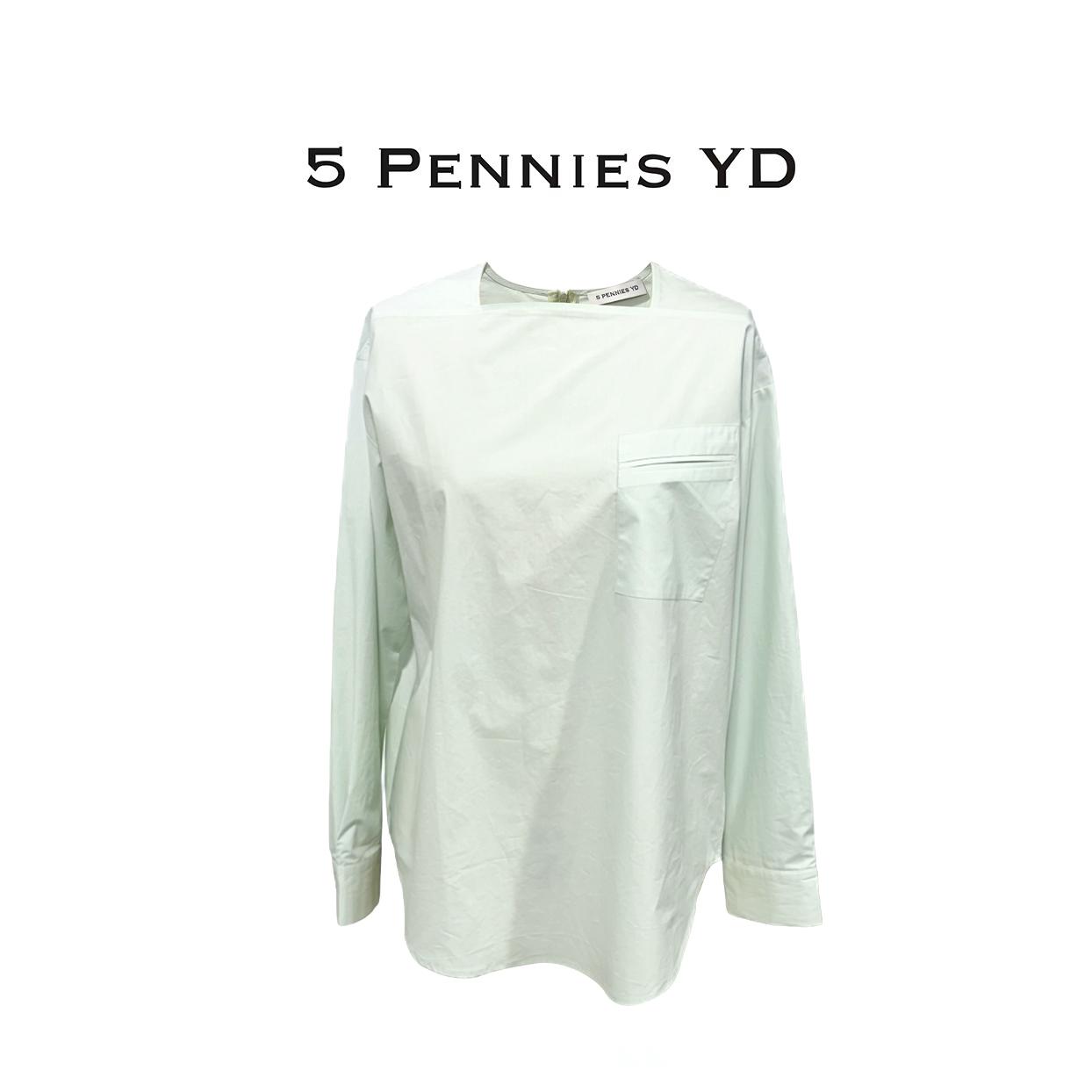5 PENNIES YD设计师款原创秋季宽松休闲薄荷绿长袖上衣6S0126121L