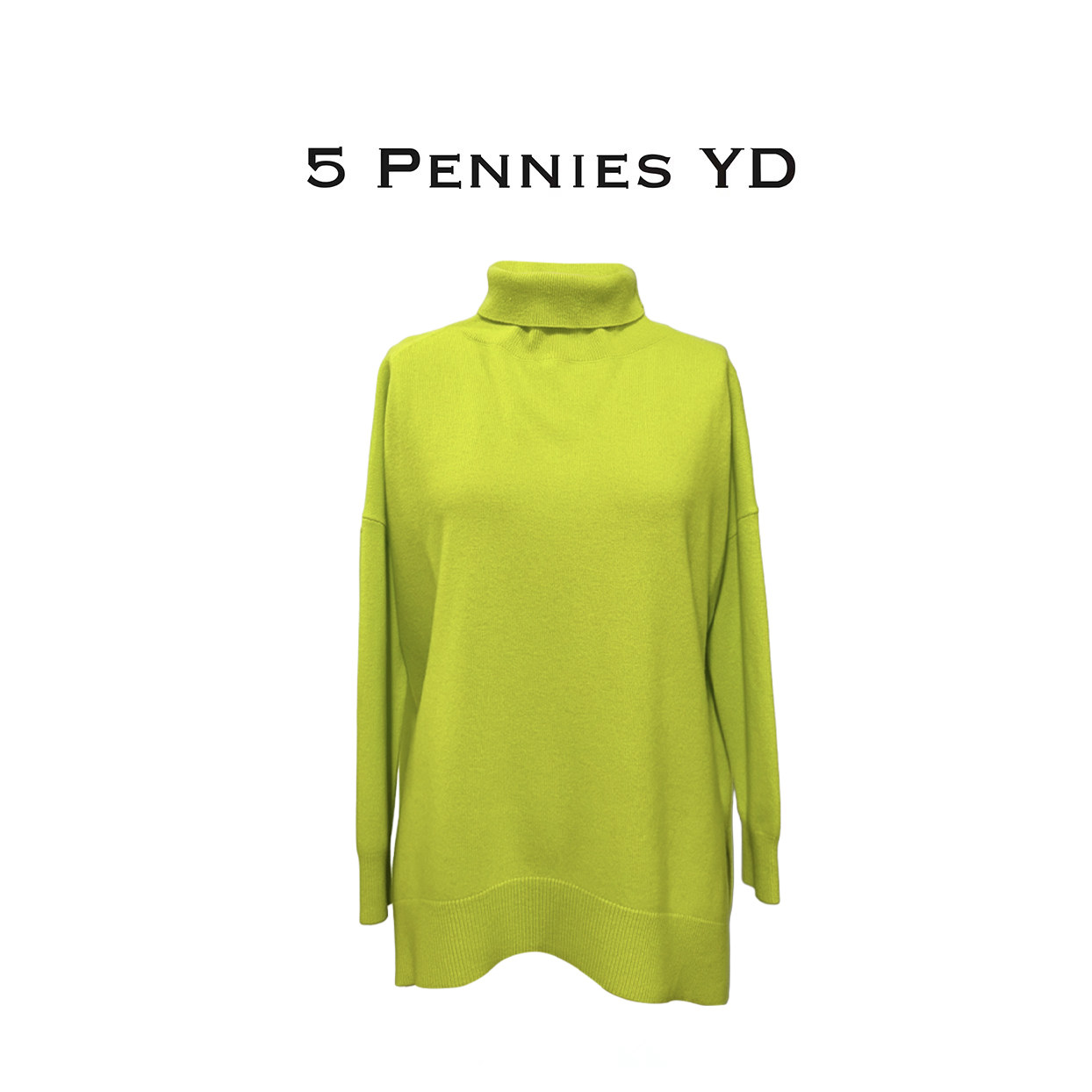 5 PENNIES YD设计师款纯色宽松百搭高领前短后长毛衣3W1103335L