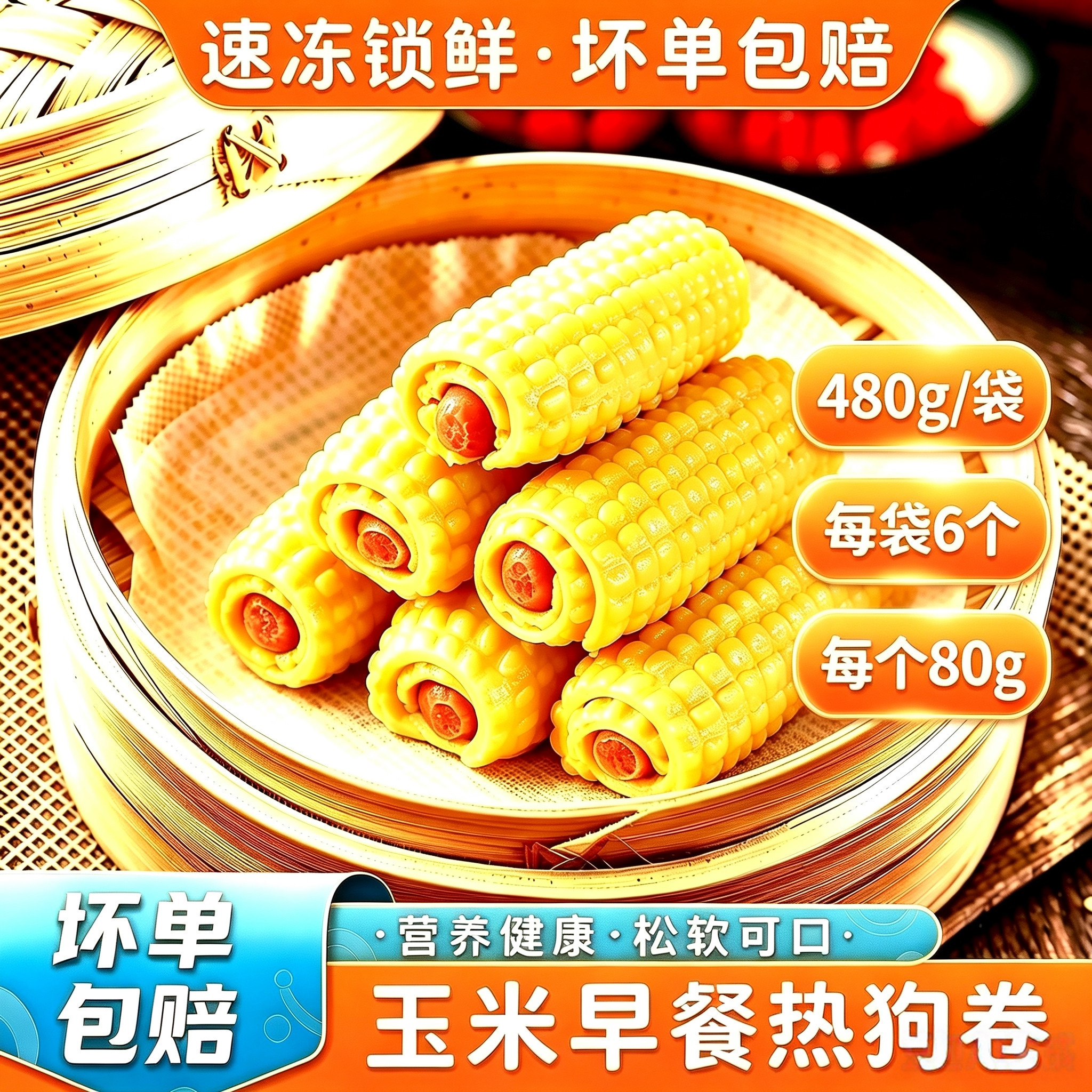 玉米热狗卷80g/个儿童营养早餐
