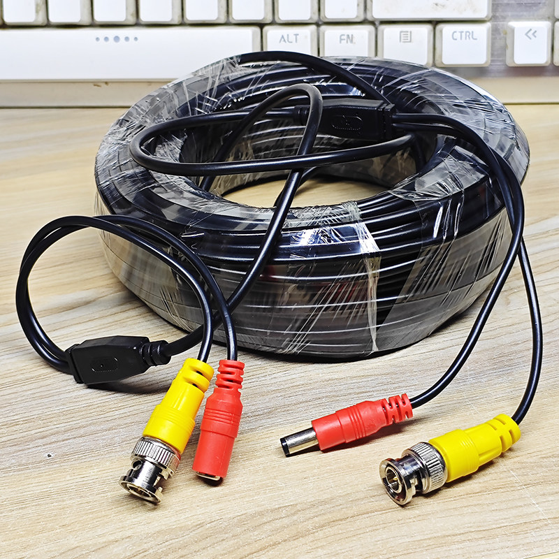 老式模拟摄像头视频线高清监控头连接线带电源同轴AHD一体线加粗