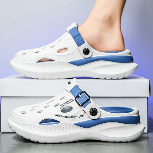 男女款高档洞洞鞋外穿涉水包头EVA沙滩开车两穿凉鞋